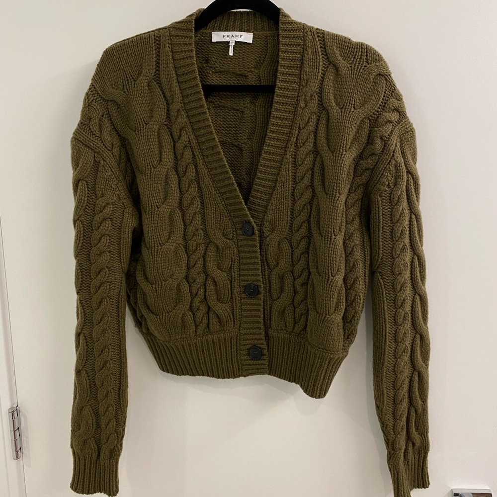 FRAME Cable Knit Cardigan
